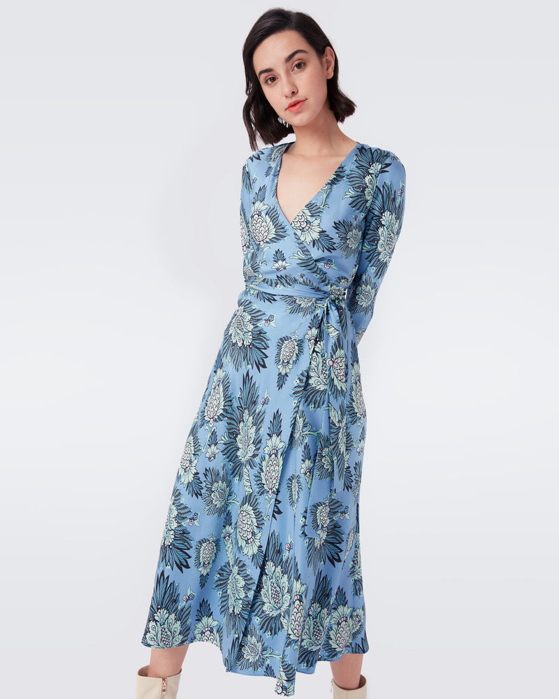 Tilly Silk Twill Midi Wrap Dress ...